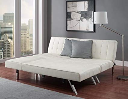 Amazon.com: Modern Sofa Bed Sleeper Faux Leather Convertible Sofa 