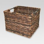 Wicker Large Milk Crate Dark Brown 11