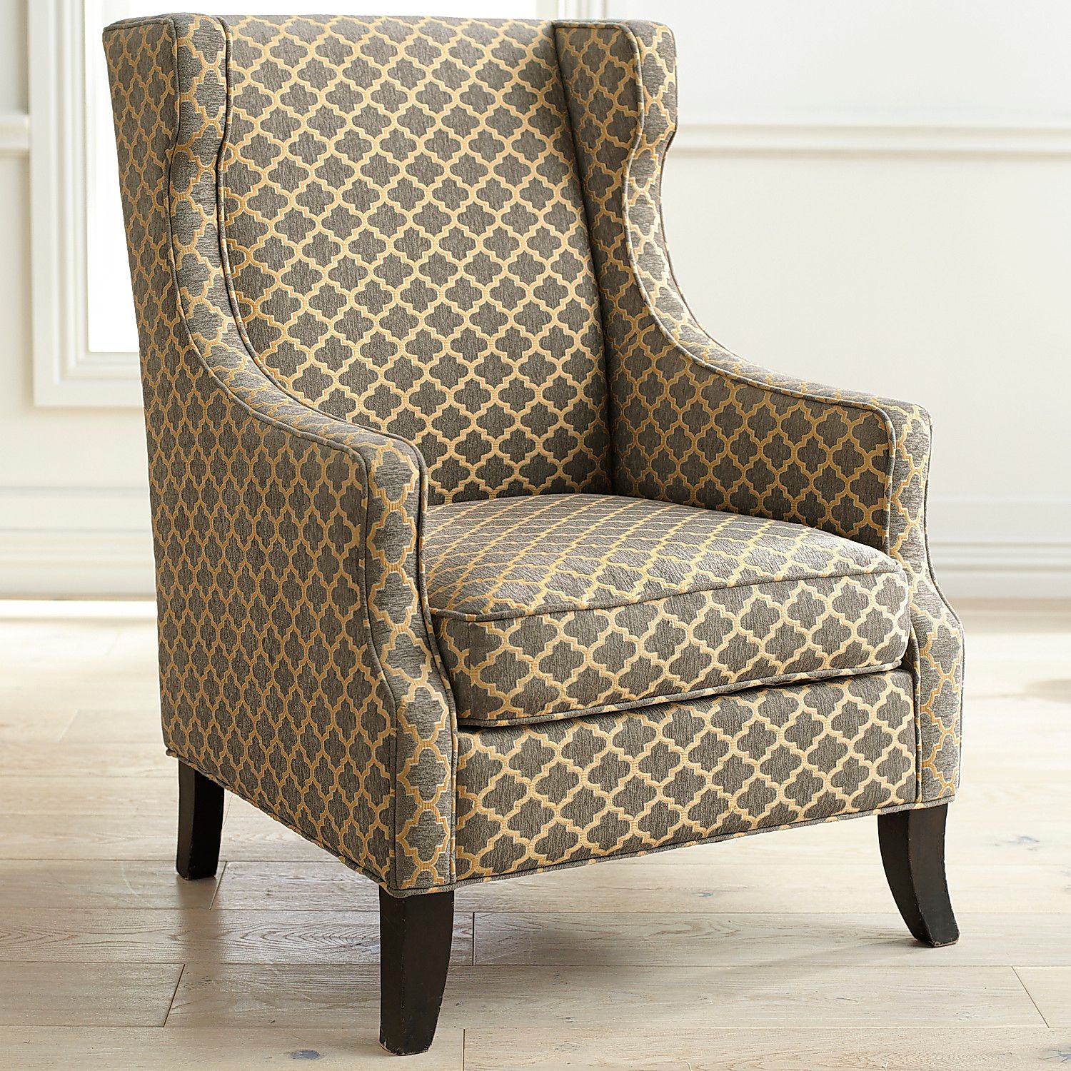 Alec Gray Trellis Wing Chair | Pier 1