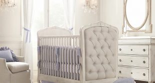 Upholstered Crib White Blue Nursery : Wonderful Baby Room Design