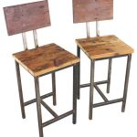 Reclaimed Wood Bar Stools, Set of 2 - Rustic - Bar Stools And