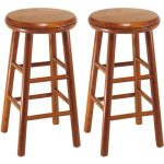 Winsome Wood Tabby 30u201d Beveled Seat Stools, 2-PC, Multiple Finishes