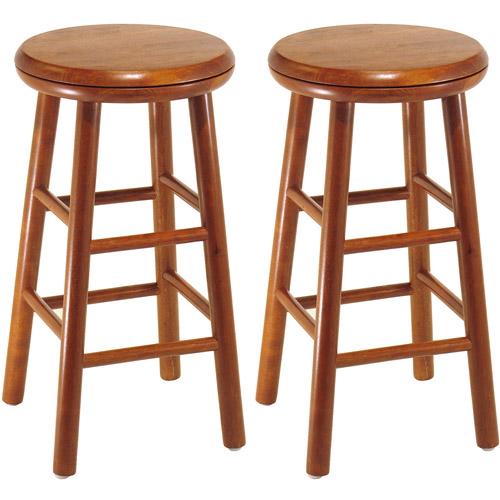 Winsome Wood Tabby 30u201d Beveled Seat Stools, 2-PC, Multiple Finishes 