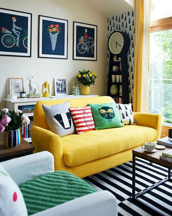 How To Design With And Around A Yellow Living Room Sofa