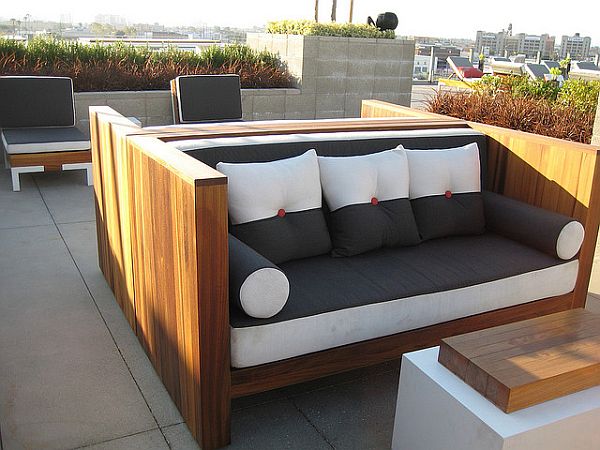 Modern wooden garden furniture