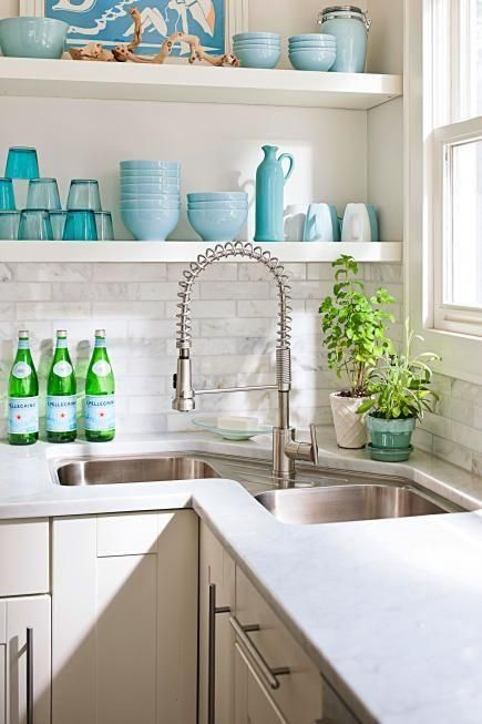 Corner kitchen sink design benefits