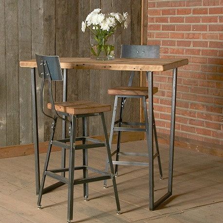 Bar Height Harvest Barn Wood Stool with steel back (1) 25" counter height stool with back. Your choice of wood finish and stool height