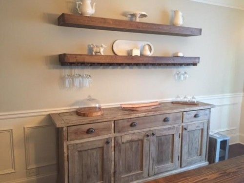 Floating Shelves in the Dining Room