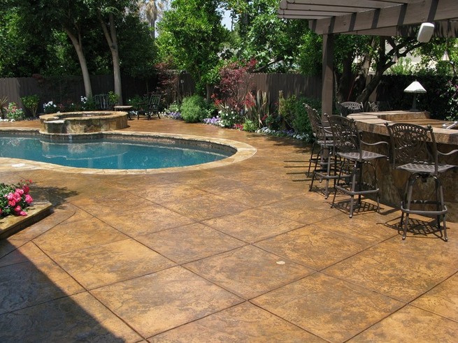 Paint concrete paving stones