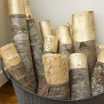 Gold Painted Decorative Logs