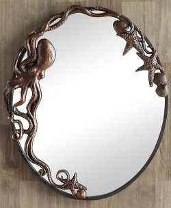 Denizen Of The Deep Coastal Wall Mirror/Oval