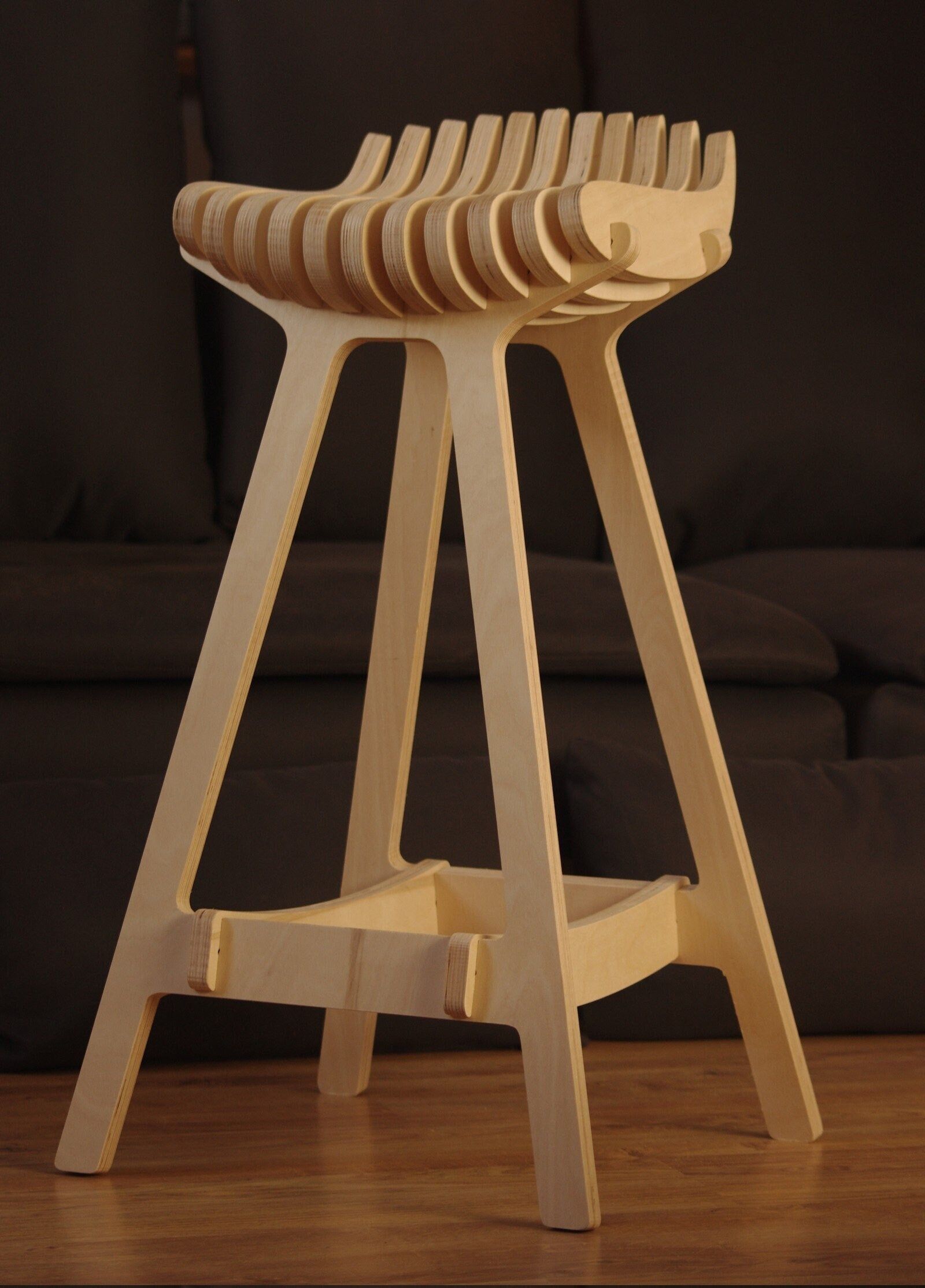 Industrial bar stool in a kitchen loft