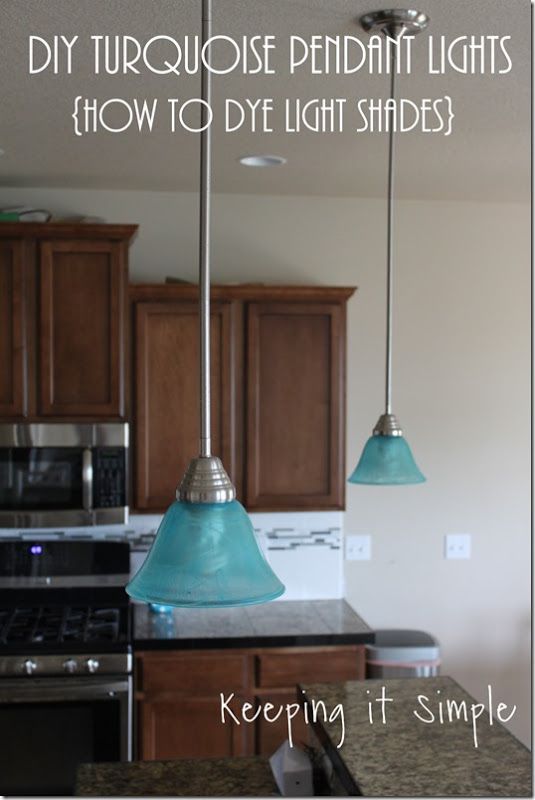 Turquoise Pendant Lights - How to Dye Light Shades