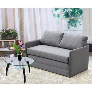 Porch & Den Amanda Reversible 5.1 inches Foam Fabric Loveseat and Sofa Bed