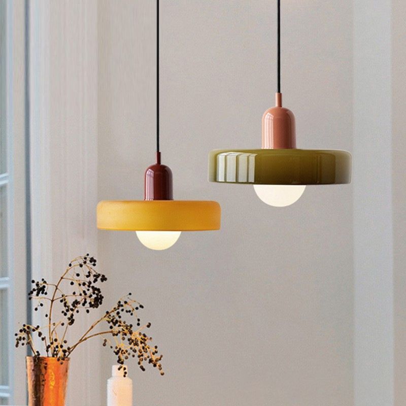 Modern pendant lighting fixtures in home interior