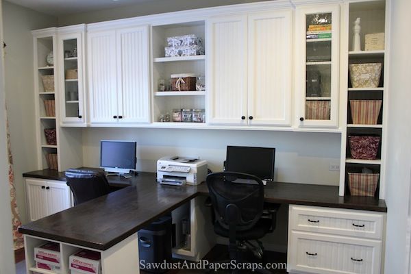 Home Office with Built-in Work Stations