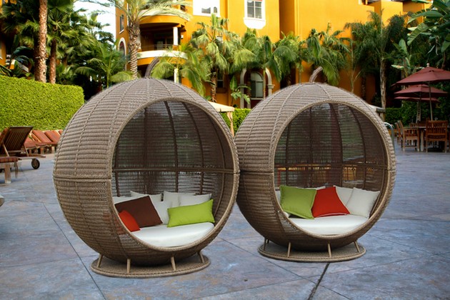 Wicker furniture for outdoors