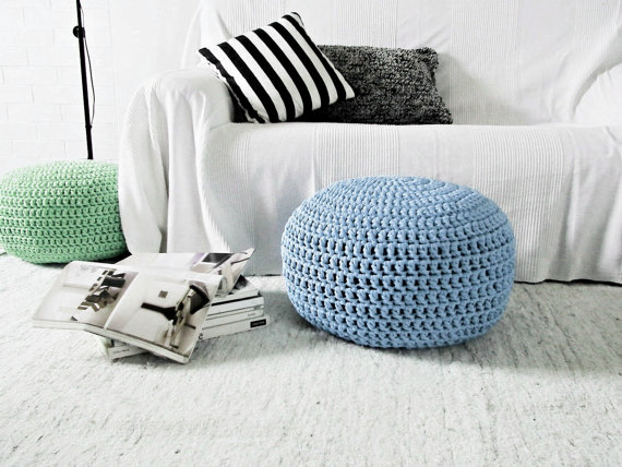 Pouf ottoman in the living room