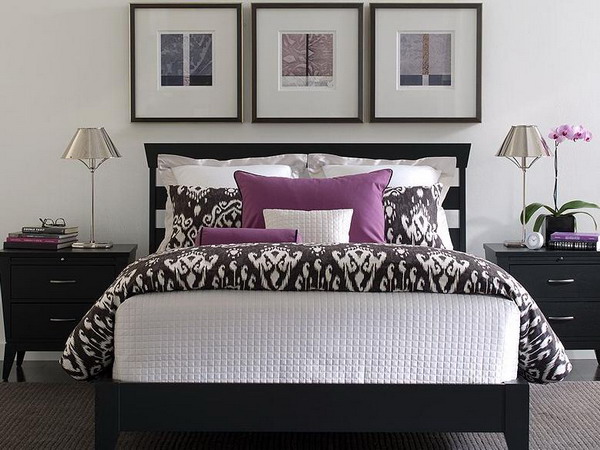 Purple white bedroom ideas