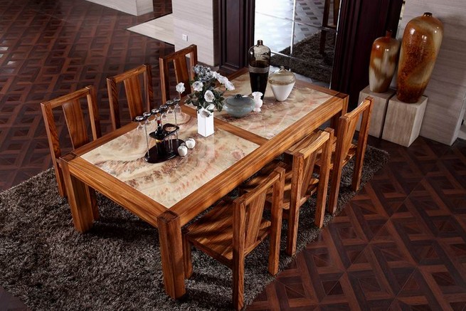 Solid hardwood dining table