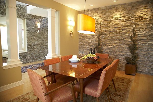 Design of interior walls made of stone