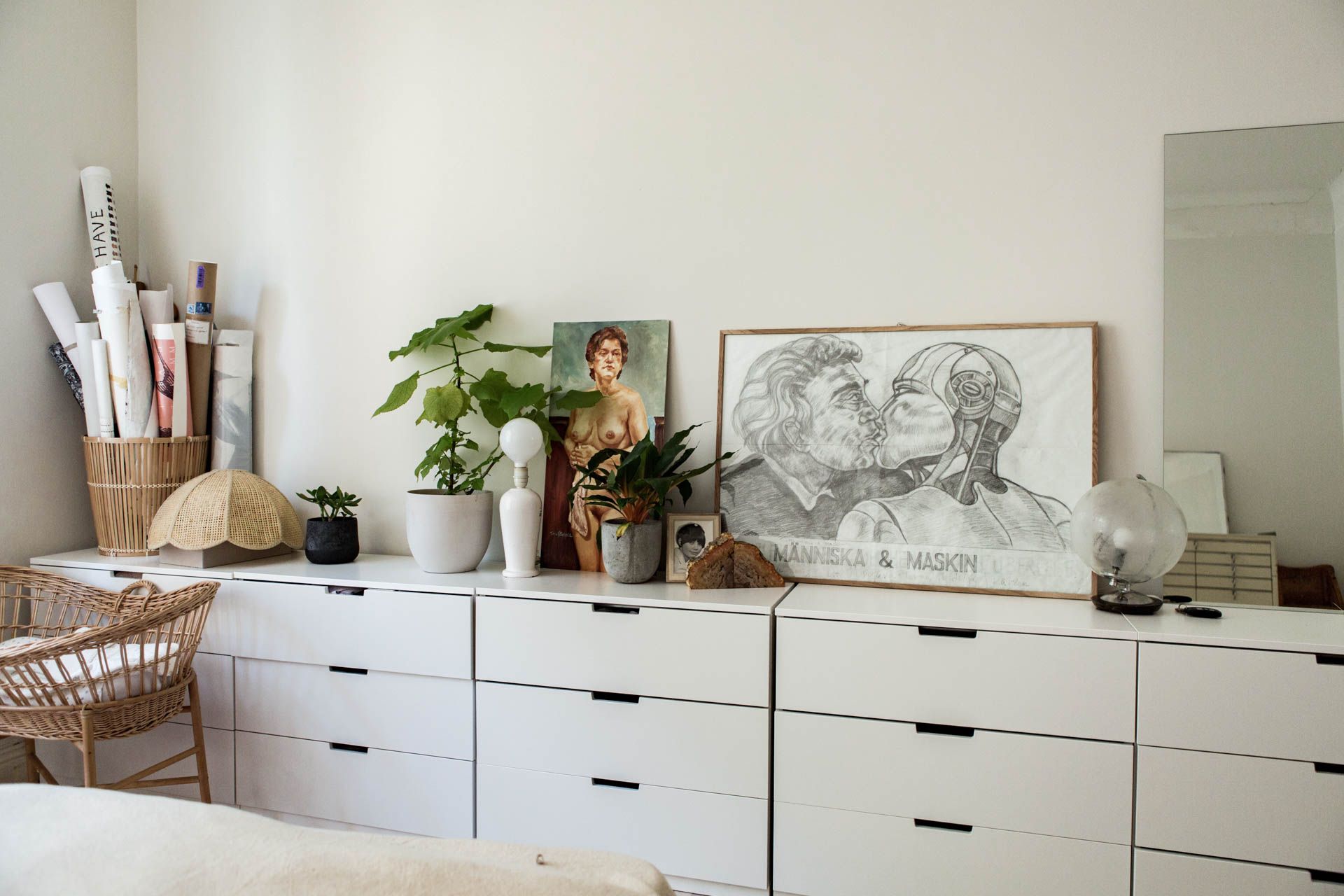 Bedroom chest in modern home interior