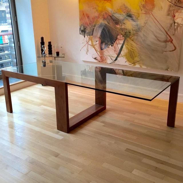 A great replacement for a traditional wooden table: glass top dining table