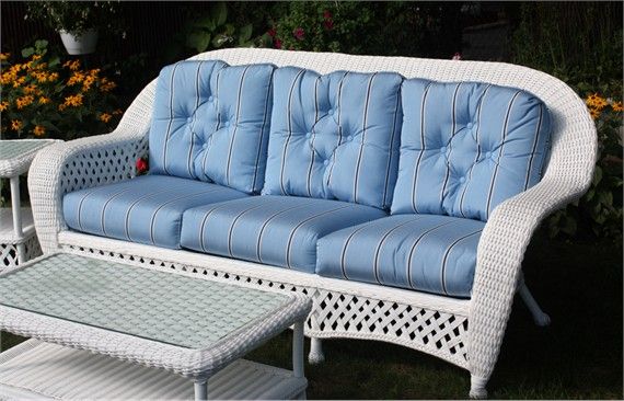 White Outdoor Wicker Sofa: Montauk Collection