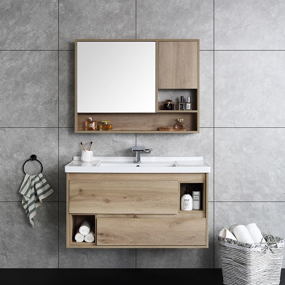 Space saving modern floating bathroom vanity