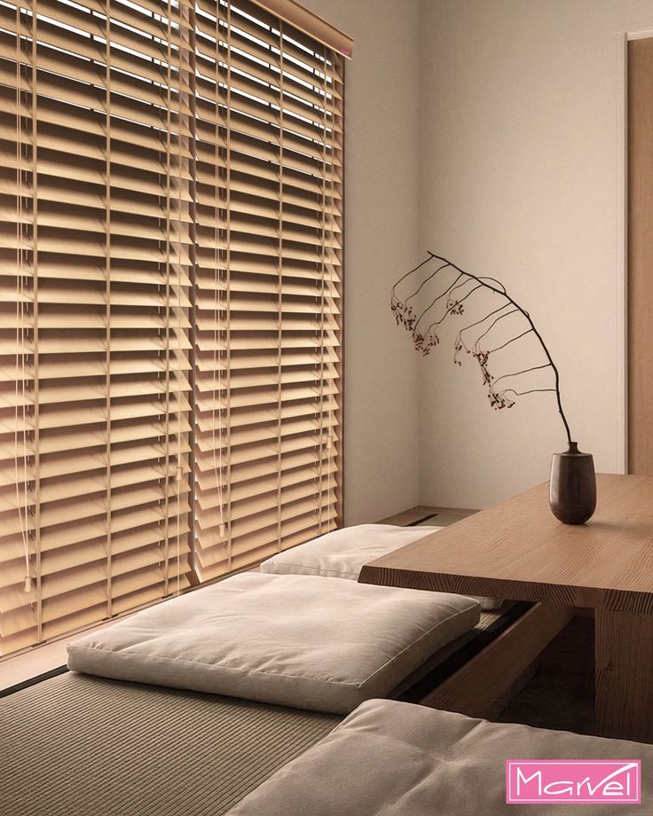 Make it a Natural Fit for your
windows by using wood blinds