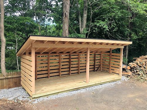 Wood shed for Storage of
Garden Equipment