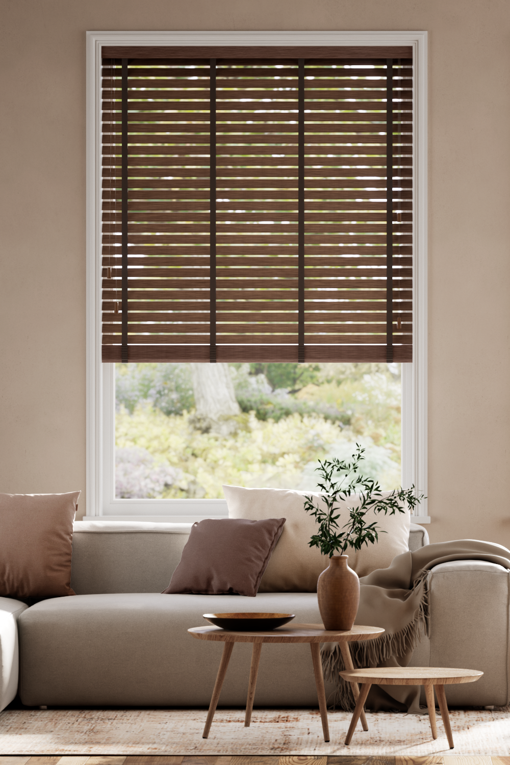 Interior design ideas using
wooden blinds