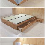 Oak Platform Double Storage Bed