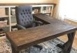 DIY L-Shaped Farmhouse Wood Desk + Office Makeover