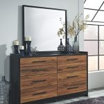 Stavani Dresser and Mirror, Black/Brown