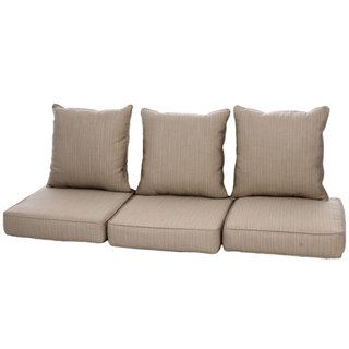 Clara Indoor/ Outdoor Wicker Sofa Cushion Set made with Sunbrella Fabric