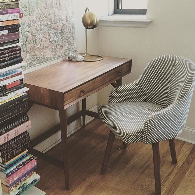 I really love #westelm. New desk + chair + lamp!