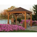 ... china flat roof garden line wooden gazebo CZQBOFO