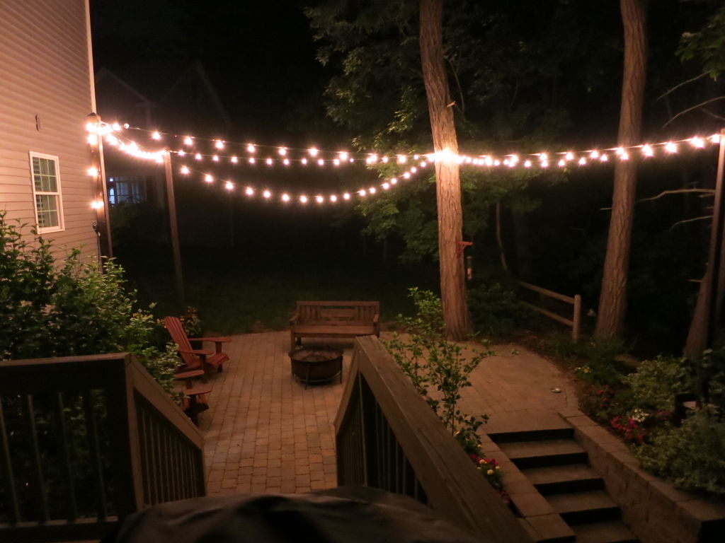 ... picture of patio lighting with planters IMBZBXJ