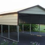 1 car carport canopy with half walls and gabled boxed eave TWRPLYD