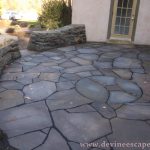 a great example for small flagstone patio designs, this scene features PVWYOYO