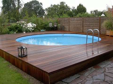 above ground pools with decks above ground pool decks - 40 modern garden swimming pool design ideas KQJZGCA