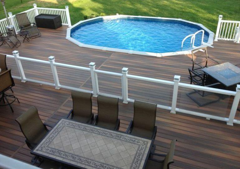 above ground pools with decks oval above ground pool with deck lounge ESPAGOV