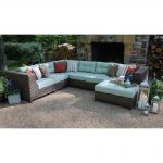 ae outdoor dawson 7-piece patio sectional seating set with sunbrella fabric KWFJJQV