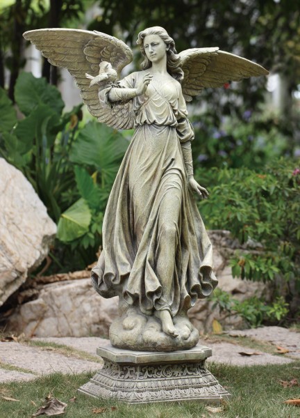 angel on pedestal garden statue - 46.5 ... NQCXSNF