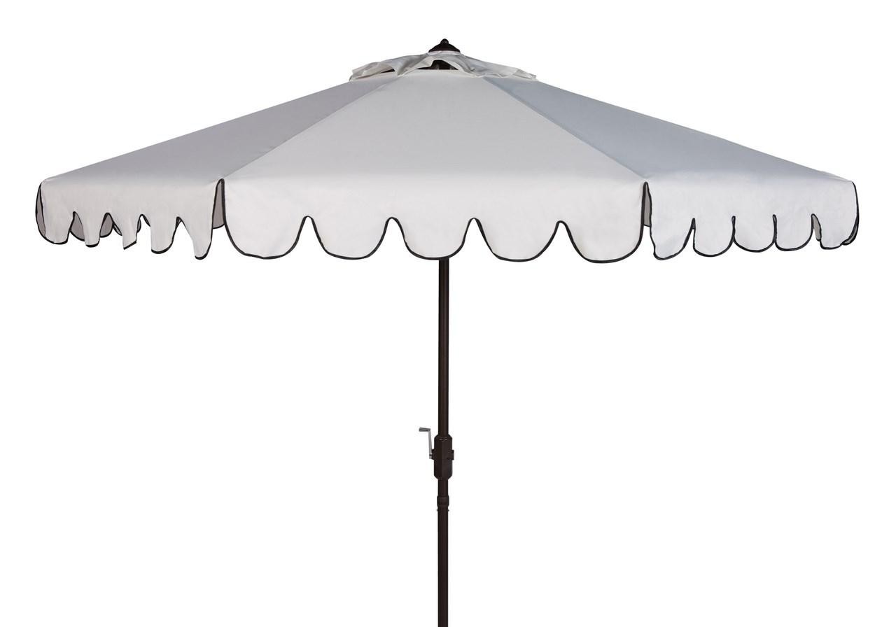 ask question about white scalloped outdoor umbrella with black trim - out ABWMMPY