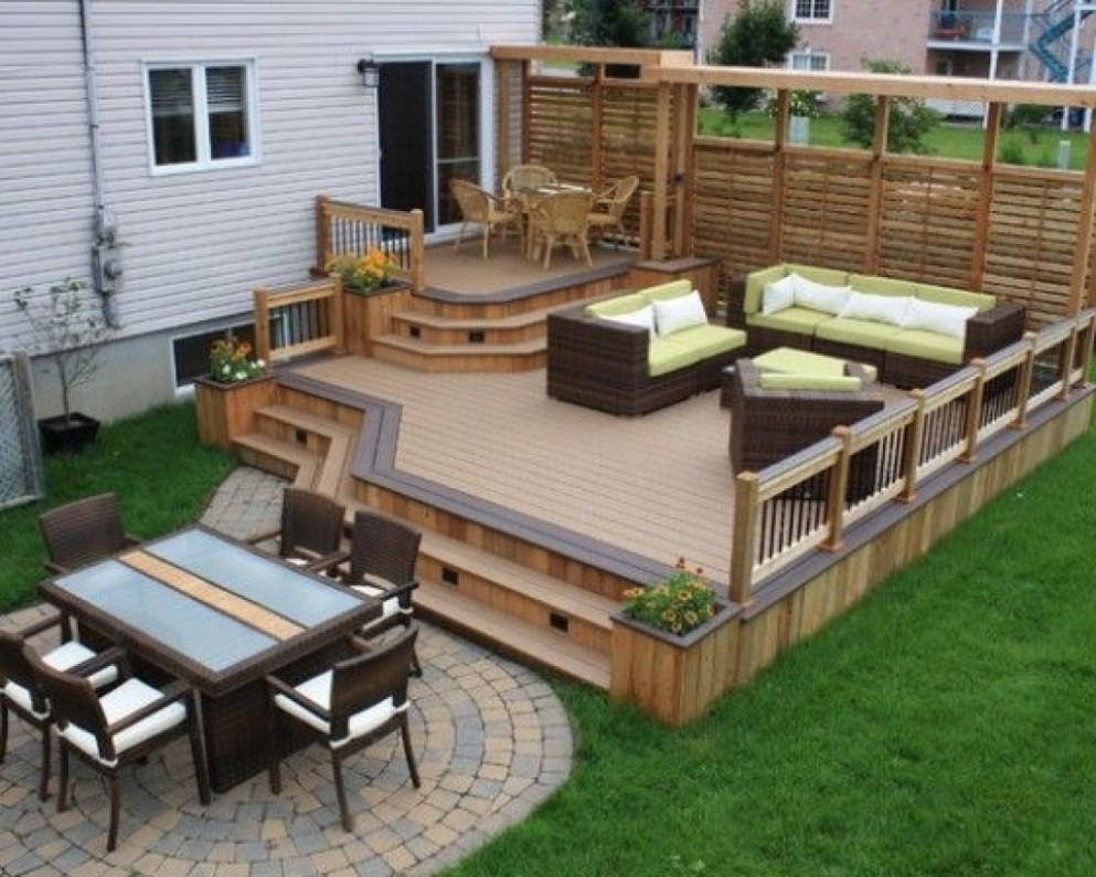 backyard ~ backyard deck designs chic backyard wood patio ideas 17 QVLKKQB