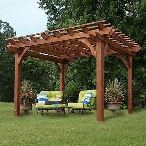 backyard canopy image is loading 10-x-12-wood-gazebo-pergola-kit-patio- GZPEAPG