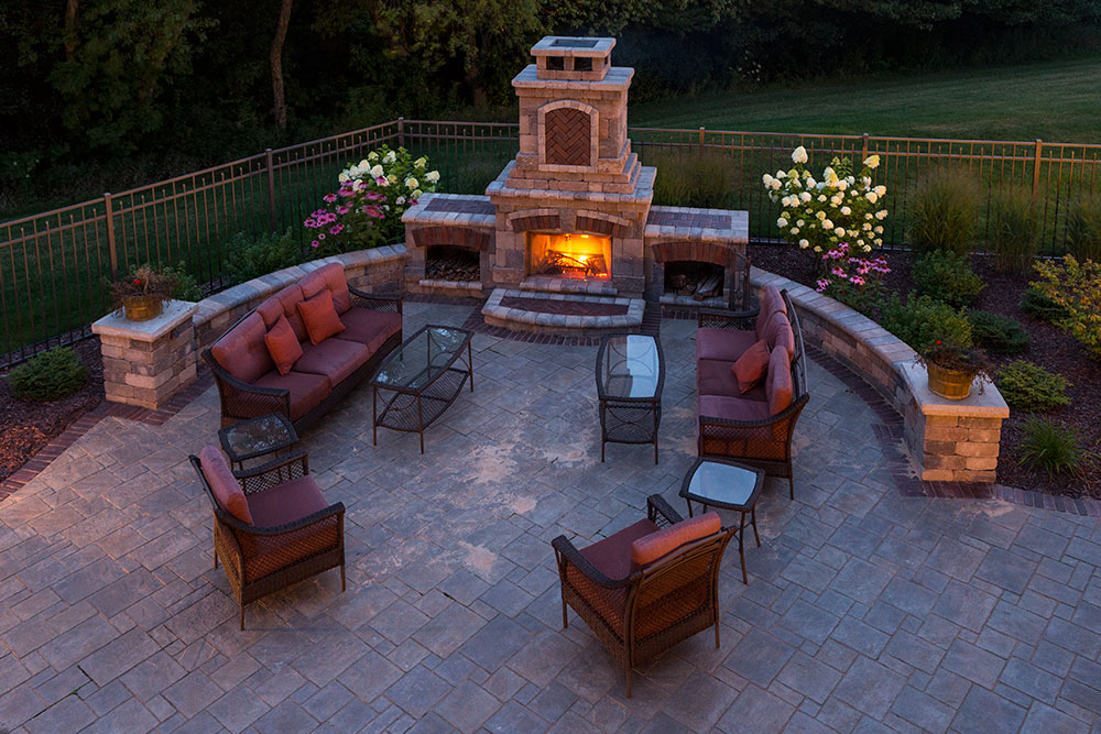 backyard fireplace landscaping outdoor fireplaces in appleton, wi XFGXHFB