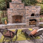 backyard fireplace outdoor fireplace with pizza oven traditional-patio CXINZAO